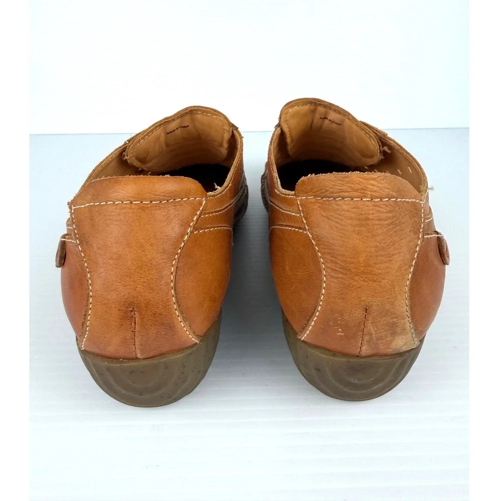 Pikolinos Tan Leather Whipstitch‎ Loafers Womens EU 40 Gran Via Slip On Shoes